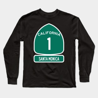 SANTA MONICA PACIFIC COAST Highway 1 California Sign Long Sleeve T-Shirt